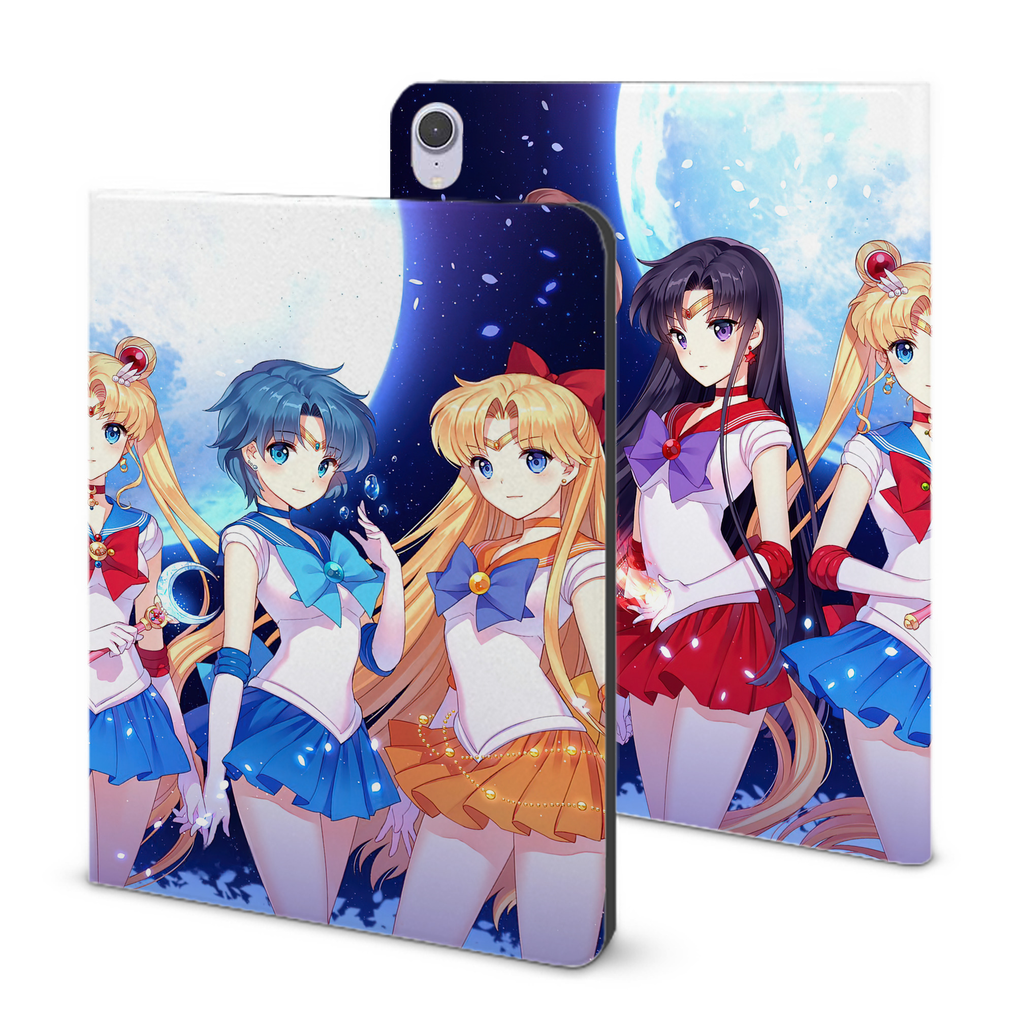 （画像用） 美少女戦士セーラームーン Sailor Moon IPad ケース ブック型 PUレザー TPU 耐衝撃 軽量 薄型 ペン収納なし 全面保護 IPad 各モデル対応